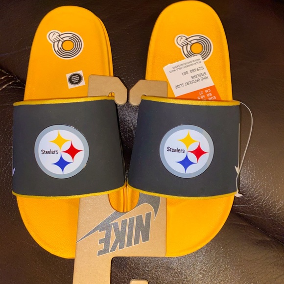 steelers nike slides
